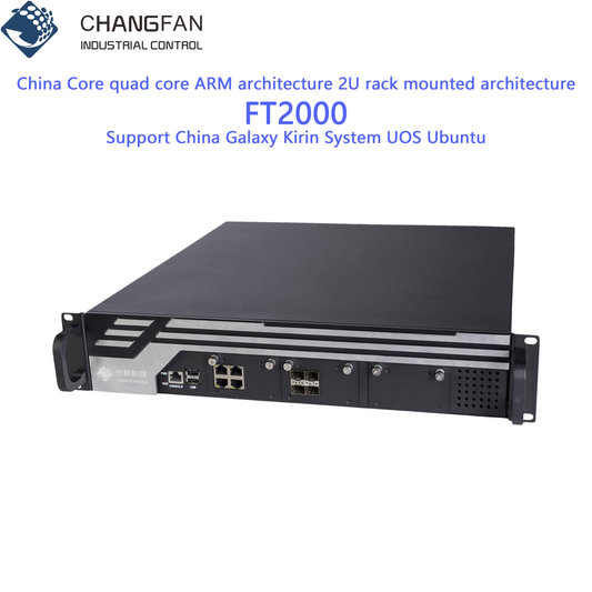 Industrial Computer Soft Router With Chinese Chip Ft2000 Arm Architecture Supports 2 * Ddr4 2 * Sata3.0 Network Card Module Replaceable 10g Standard 2u Rack Mounted Chassis Chang Fan B75-6L2S
