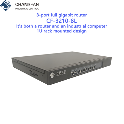 Multi Port  Gigabit Network Security Industrial Control Host Soft Router Built In 8 * Intel 82574 Gigabit Network Card 4 * Sata2.0 1 * Mini-sata 1 * Mini-pcie Chang Fan 3210-8L