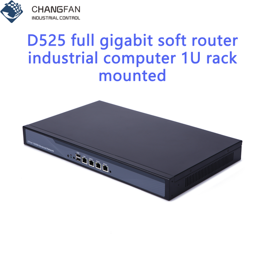 Industrial Control Computer 1u Rack Mounted Multi Port Network Security Industrial Control Host Full Gigabit X86 Soft Router Wired 4 Network Ports Chang Fan D525