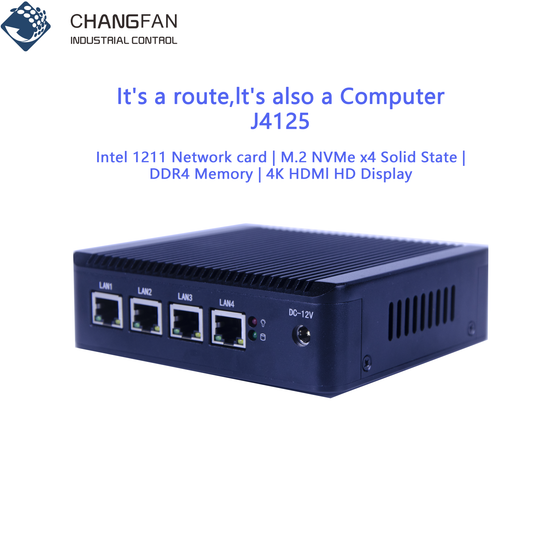 High-performance Gigabit Soft Router Embedded Mini Industrial Computer Changfan Industrial Control J4125 Series