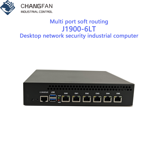 Multi Port Desktop Small Network Security Industrial Control Computer Soft Router Built In 6 * I211 Gigabit Network Card 2.0ghz Four Core Processor Memory Supports Up To 8gb External 12v Power Supply Chang Fan J1900-6LT Series