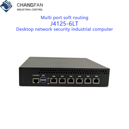 Desktop Small Network Security Industrial Computer Soft Router Wired Celeron Quad Core Processor 6 * I211 Gigabit Network Card Optional 2.5g Network Card Firewall Gateway Chang Fan J4125-6LT Series