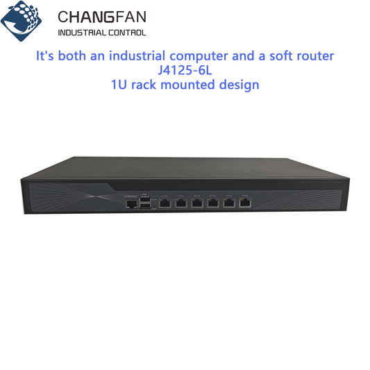 Full Gigabit 6-port Soft Router 1U Rack-mounted Network Security Industrial Computer Firewall Gateway Network Gate Chang Fan J4125